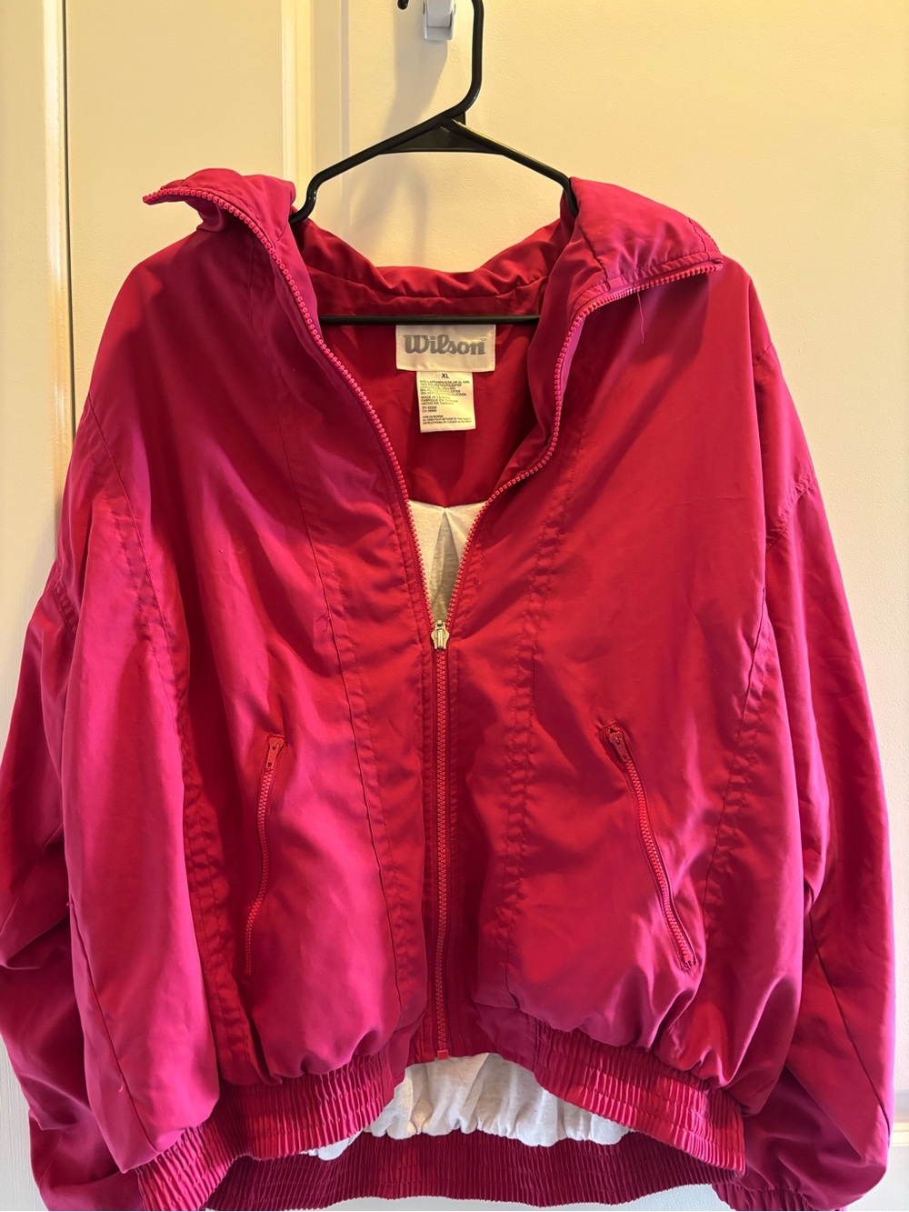Wilson Hot Pink Hooded Zip Bomber Jacket